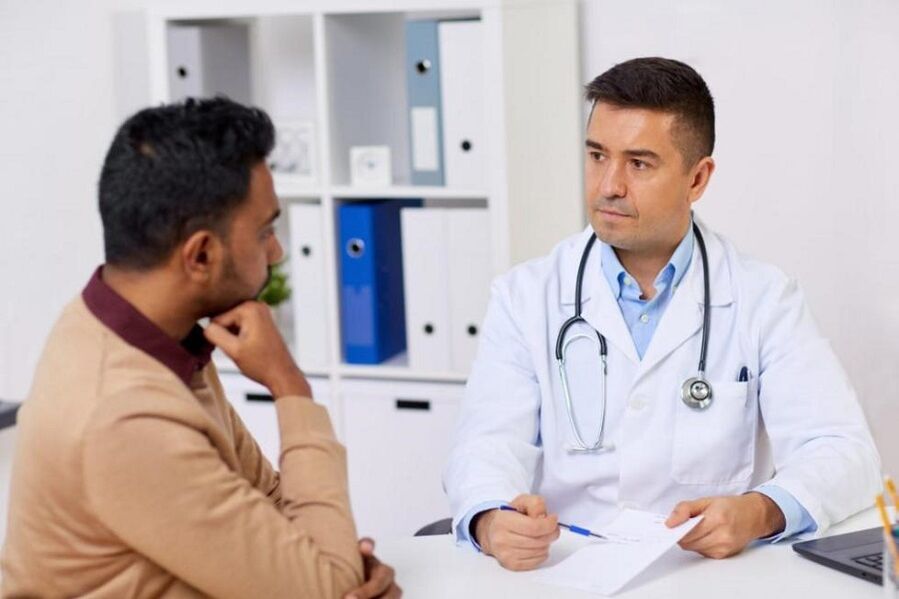 doctor's appointment with discharge in men with excitement